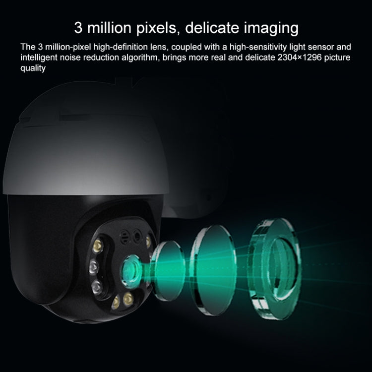 QX36 1080P 3.0MP 3.6mm Lens IP65 Waterproof PTZ 360 Degree Rotating WIFI Camera, Support Day and Night Full Color & Two-way Voice Intercom & Motion Humanoid Detection & Video Playback & 128GB TF Card, AU Plug, QX36 QX36 1080P 3.0MP 3.6mm Lens IP65 Waterproof PTZ 360 Degree Rotating WIFI Camera, Support Day and Night Full Color & Two-way Voice Intercom & Motion Humanoid Detection & Video Playback & 128GB TF Card, AU Plug, QX36